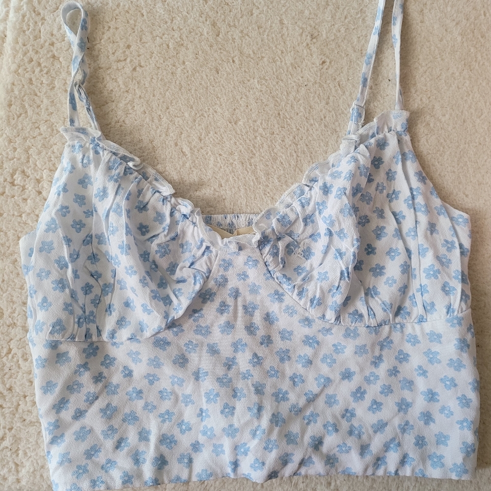 Floral Shirred Crop Top